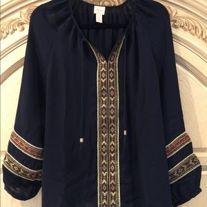 Chico’s Tassel Blouse